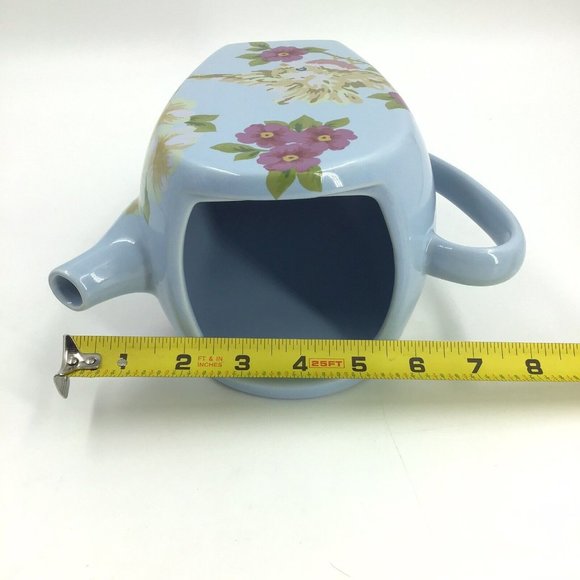 Songbird Garden by Rosie B Farmer Blue Floral Coffee Teapot Excellent Condition! - Picture 10 of 11